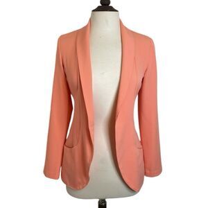 DYNAMITE coral collared blazer with pockets | size XS